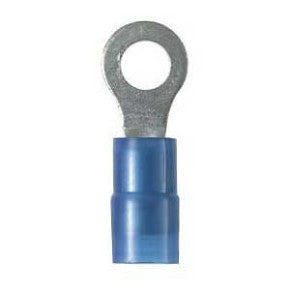 Panduit PN14-10R-C | Pan-Term PN14-10R-C Ring Terminal, Blue, Nylon, 14-18 AWG, #10 Stud, PK100