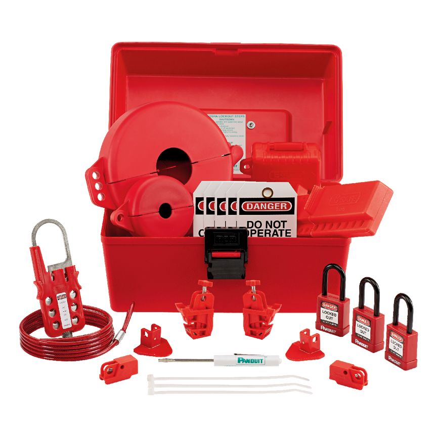 Panduit PSL-KT-MROA | PSL-KT-MROA Lockout Kit, MRO, Red, PK1