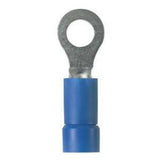Panduit PV14-10R-M | Pan-Term PV14-10R-M Ring Terminal, Blue, Vinyl, 14-16 AWG, #10 Stud, PK1000