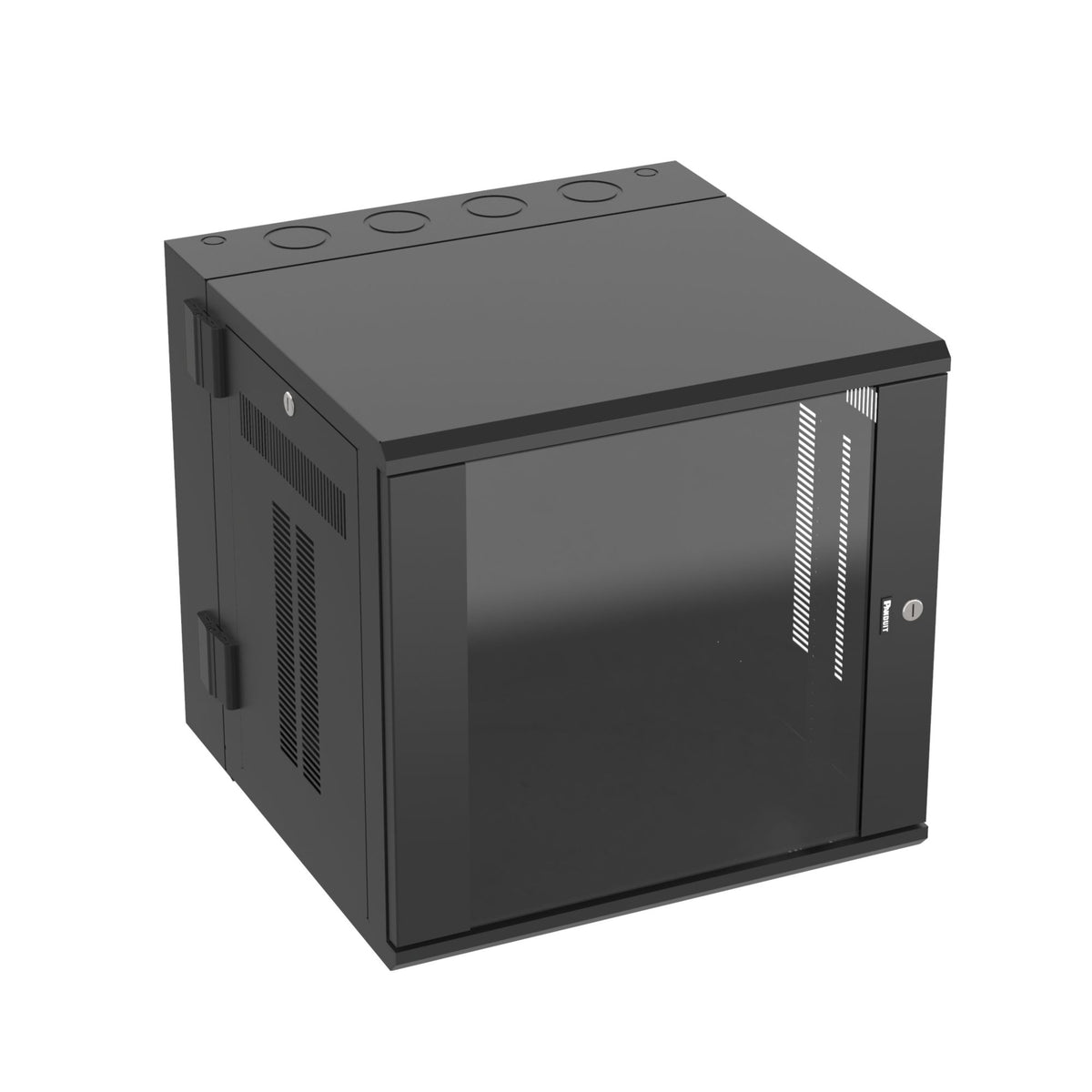 Panduit PZWMC12W | PanZone Wall Mount Cabinet with Windowed Front Door, 12 RU, Black