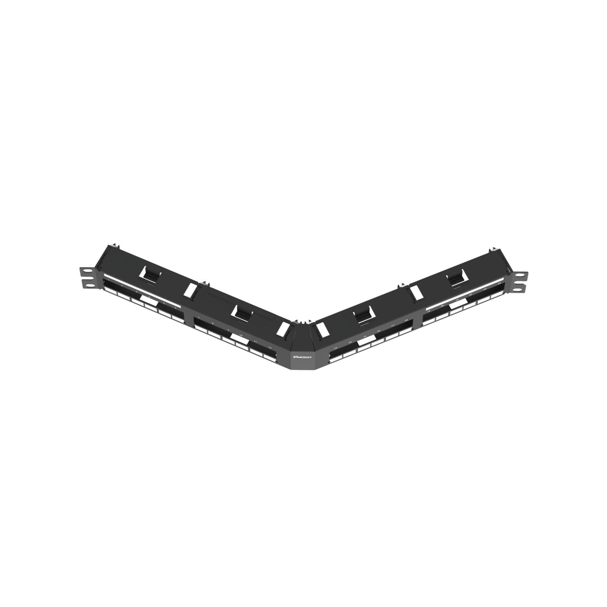Panduit QAPP24BL | QuickNet Angled Patch Panel, 24 Port, 1 RU, Black