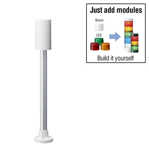 Patlite Corporation LR5-01PJNW | 50Mm, Signal Tower Base Unit, 12V DC, Pole Mount with Circular Bracket and Cable, Off-White
