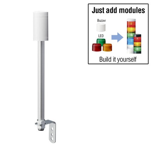 Patlite Corporation LR5-02LJNW | 50Mm, Signal Tower Base Unit, 24V DC, Pole Mount with L Bracket and Cable,  Off-White