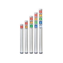 Patlite Corporation ME-102P-X+FB123 | Continuous light, PNP open collector compatible, 200mm long body, silver body. 1-tier.