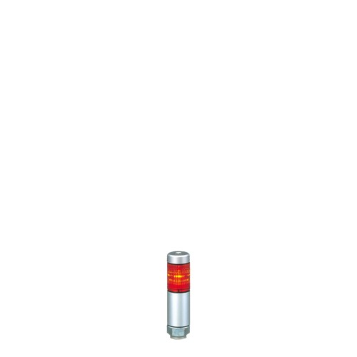 Patlite Corporation MPS-102-R | 30mm 1-Tier LED Signal Tower, 24V AC/DC, Direct Mount, Short Silver Body, Led: Red