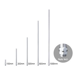 Patlite Corporation POLE22-0500AN | 22mm Dia, 500mm Aluminum Pole, 2 Screws Included - No Threads, Silver