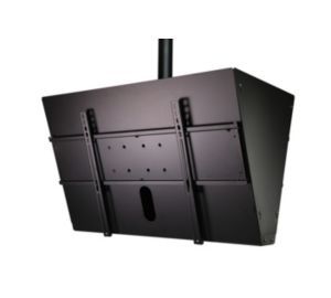 Peerless DST965 Ceiling Mount, Security Hardware, Back-To -back, Powder Coated, Black, With Media Player STo rage
