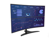 Peerless LCT650SD | 1x2 Freestanding Desktop Stand for 24" to 49" Ultra-Wide Curved Monitors