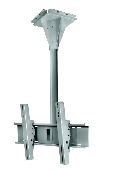 Peerless ECMU-01-C-S | Wind Rated Ceiling Tilt Mount for 32" to 65" Outdoor Flat Panel Displays, Gray