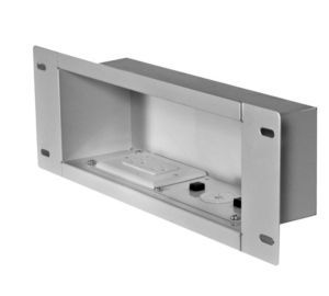 Peerless IBA3AC-W | Recessed Cable Management and Power Storage Accessory Box, White