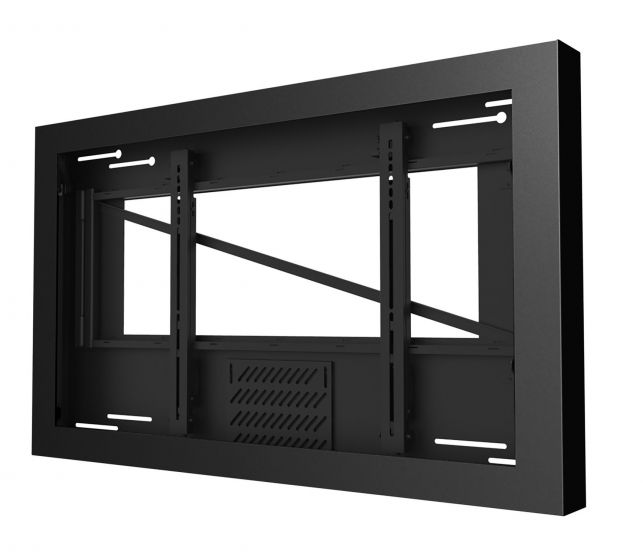 Peerless KIL655-35D-BHEX | 55" On-Wall Kiosk Landscape Enclosure with Hex Screw Locks, Black