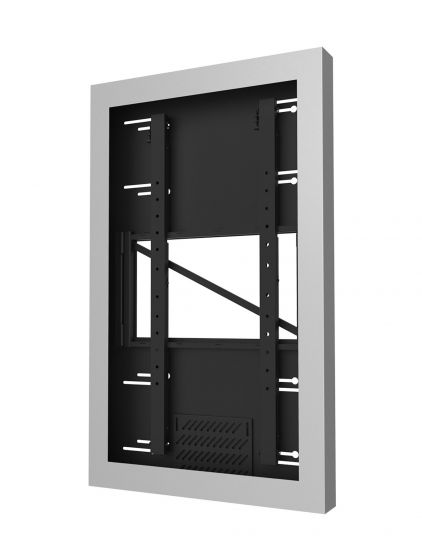 Peerless KIP648-S-28D | On-Wall Kiosk Portrait Enclosure for 48" Displays up to 2.85"Deep, Silver