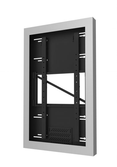 Peerless KIP649-35D-S | On-Wall Kiosk Portrait Enclosure for 49" Displays up to 3.5" Deep, Silver