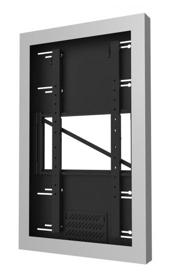Peerless KIP655-35D-S | On-Wall Kiosk Portrait Enclosure for 55" Displays up to 3.5" Deep, Silver