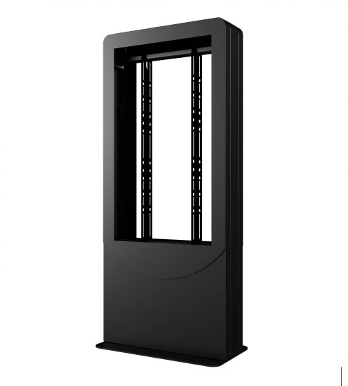Peerless KIPC2543B-3 | Floorstanding Portrait Back-to-Back Kiosk for 43" Displays up to 3" Deep, Black