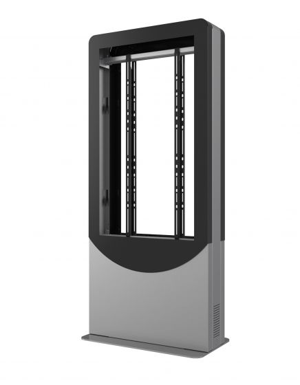 Peerless KIPC2546B-3 | Floorstanding Portrait Back-to-Back Kiosk for Two 46" Displays up to 3" Deep, Black