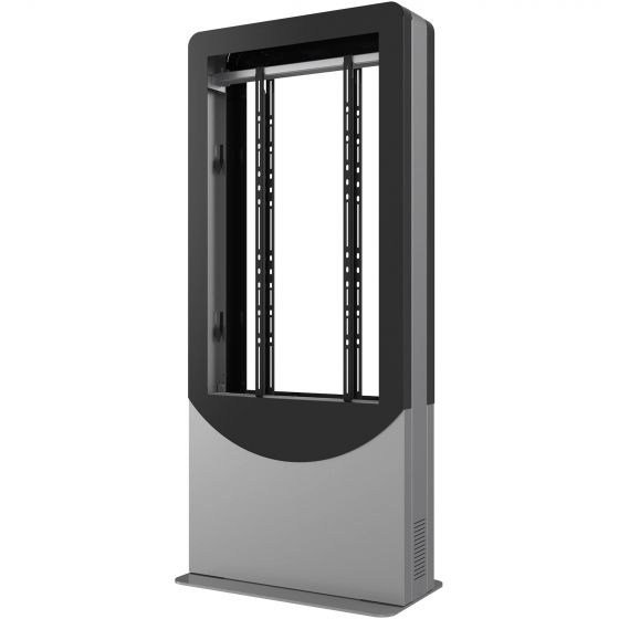Peerless KIPC2548B-3 | Floor standing Portrait Back-to-Back Kiosk for Two 48" Displays up to 3" Deep, Black