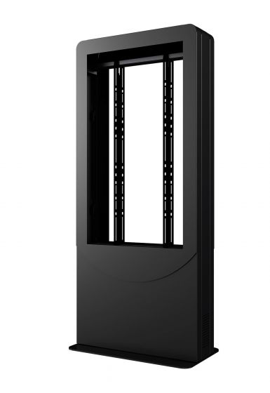 Peerless KIPC2555B-3 | Floorstanding Portrait Back-to-Back Kiosk for Two 55" Displays up to 3" Deep, Black