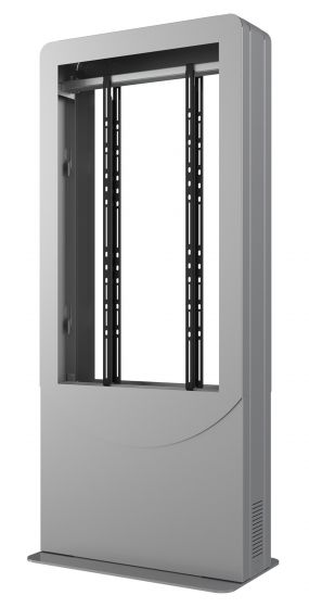 Peerless KIPC2555BS-3 | 55" Curve Totem/Portrait Back-to-Back Kiosk for 3" Displays, Silver