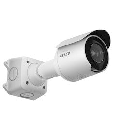 Pelco SRXP4-5V10-EBT-IR | 5MP Sarix Pro 4 Environmental IR Bullet ; 3.4-10.5mm P-iris lens; Surface Mount; True WDR; SureVision; Pelco Smart Analytics