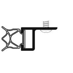 Pemko 285CPK84 | Perimeter Gasketing, Standard, 84" L x 1-17/32" W x 21/32" H, Anodized Aluminum, Clear, with Black Pemkoprene Insert