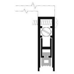 Pemko 4131CRL48 | Automatic Door Bottom, Hospitality, Non-Handed, Surface/Semi-Mortise, 48" L x 9/16" W x 1-7/8" H, Anodized Aluminum, Clear, with Black Sponge EPDM Insert