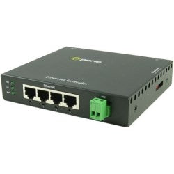 Perle Systems 6003704 | Fast Ethernet Extender (4-Port)– 4 x 10/100Base-TX, 2-Pin Terminal Block Interlink Connector, Includes USA Power Cord