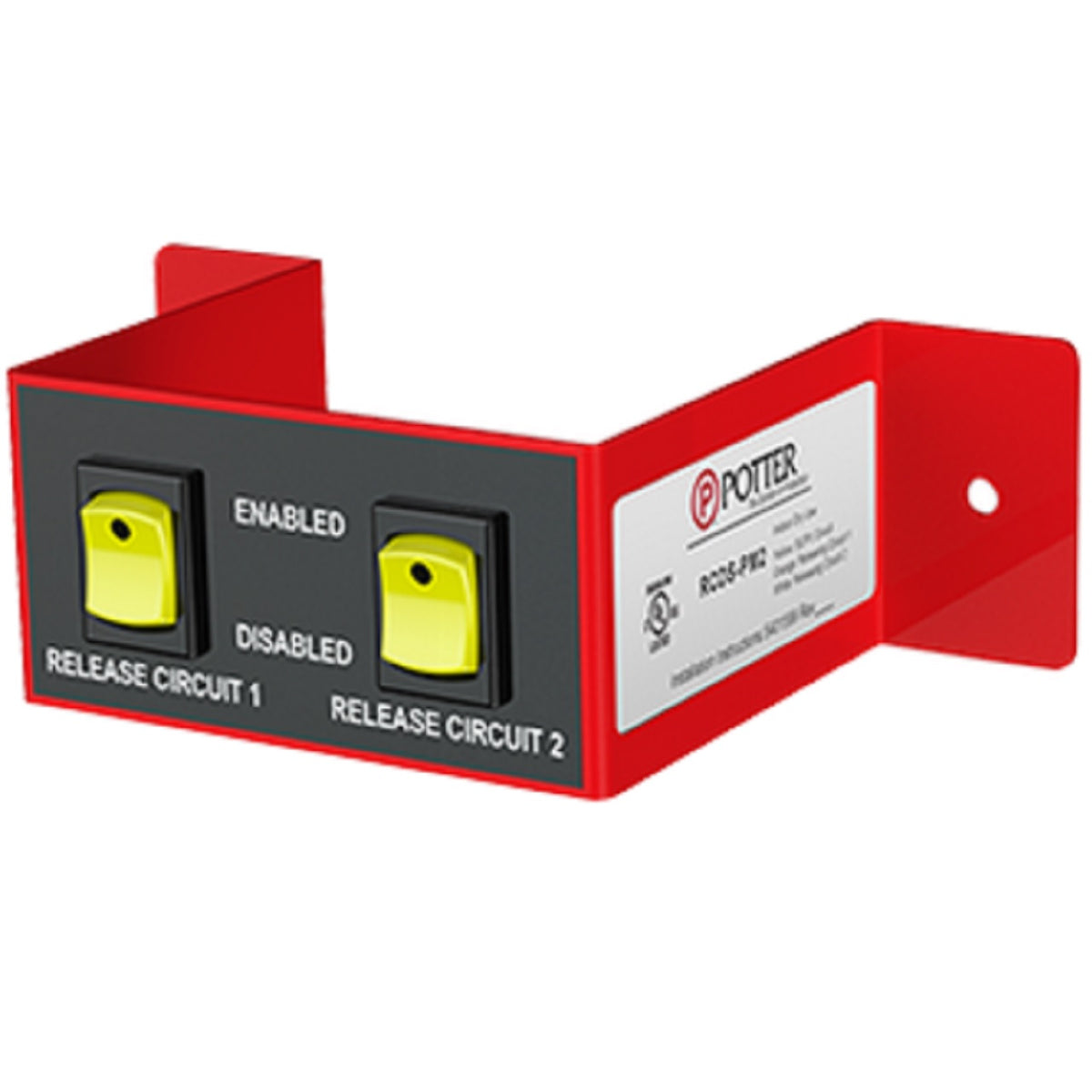 Potter Electric Signal - Usa 3001014 | RCDS-PM2 Release Circuit Disable Switch, Panel Mount, Double