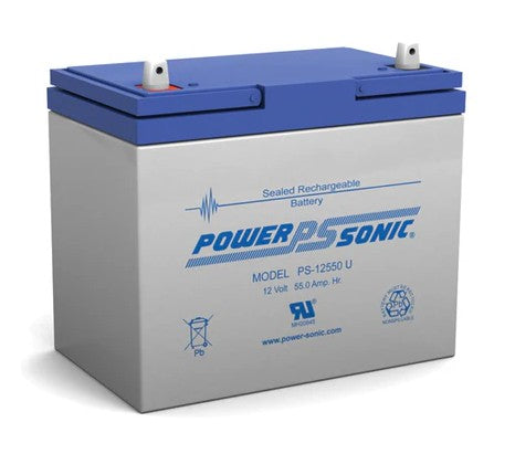 Power-Sonic PS-12550 U | 12Vdc 55Ah, Sealed Lead Acid Battery, SLA Battery