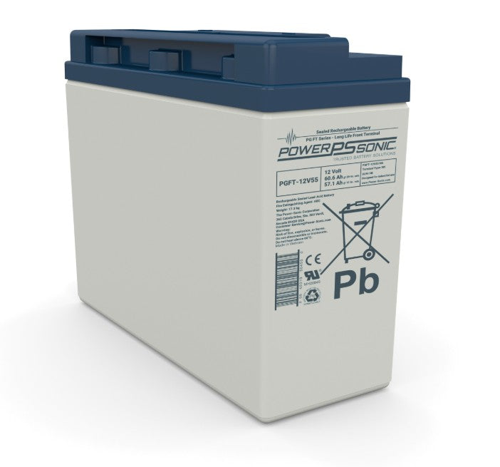 Powersonic 1205508417 | PGFT-12V55 12V 55Ah @10HR Front Terminal Battery