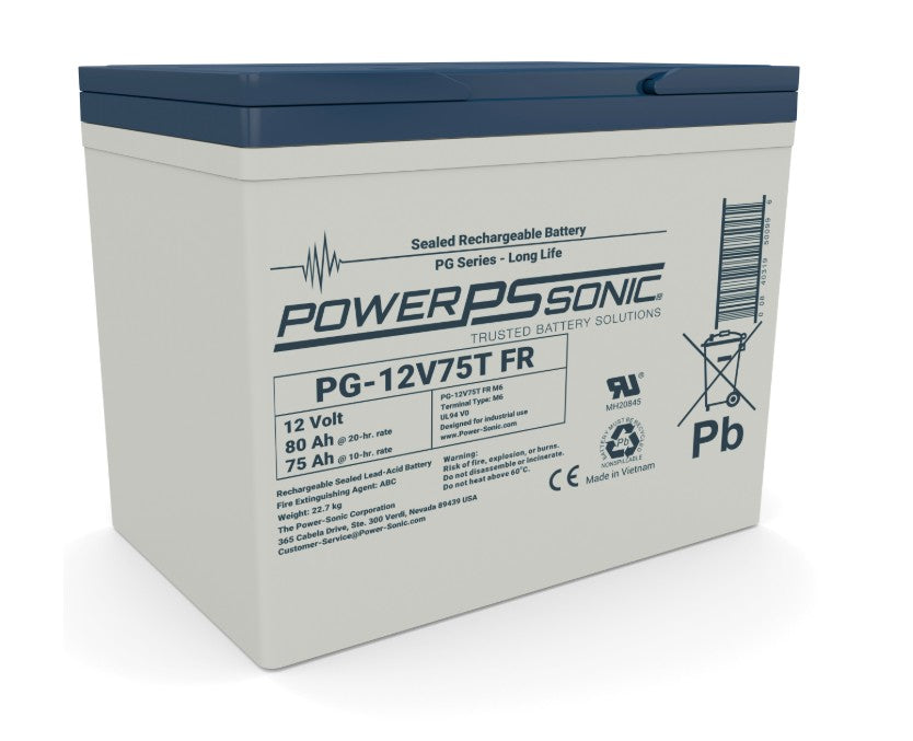 Powersonic 1207518419 | PG-12V75T M6 12V 75Ah (20HR) Long Life Battery