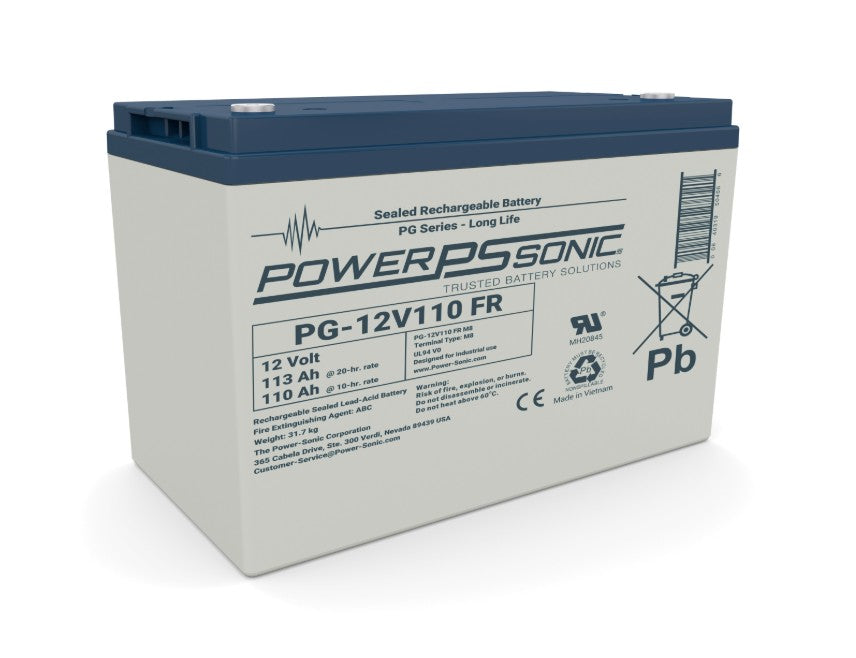 Powersonic 1211008419 | PG-12V110 M8 12V 113Ah (20HR) Long Life Battery