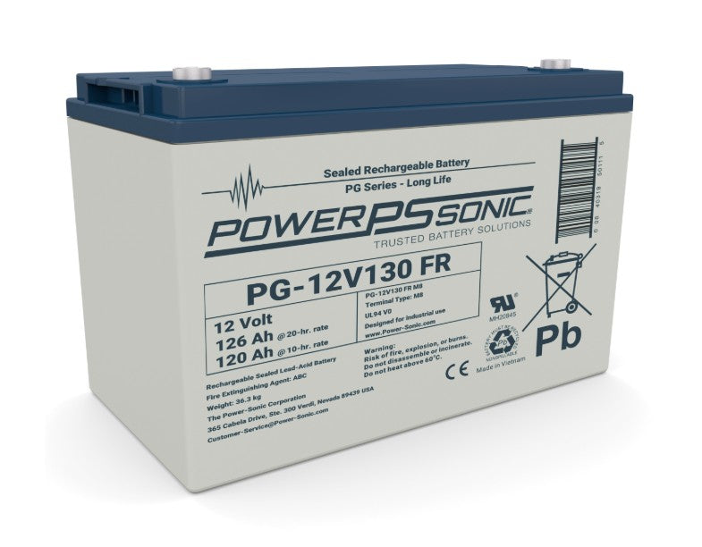 Powersonic 1213008319 | PG-12V130 M8 12V 126Ah (20HR) Long Life Battery
