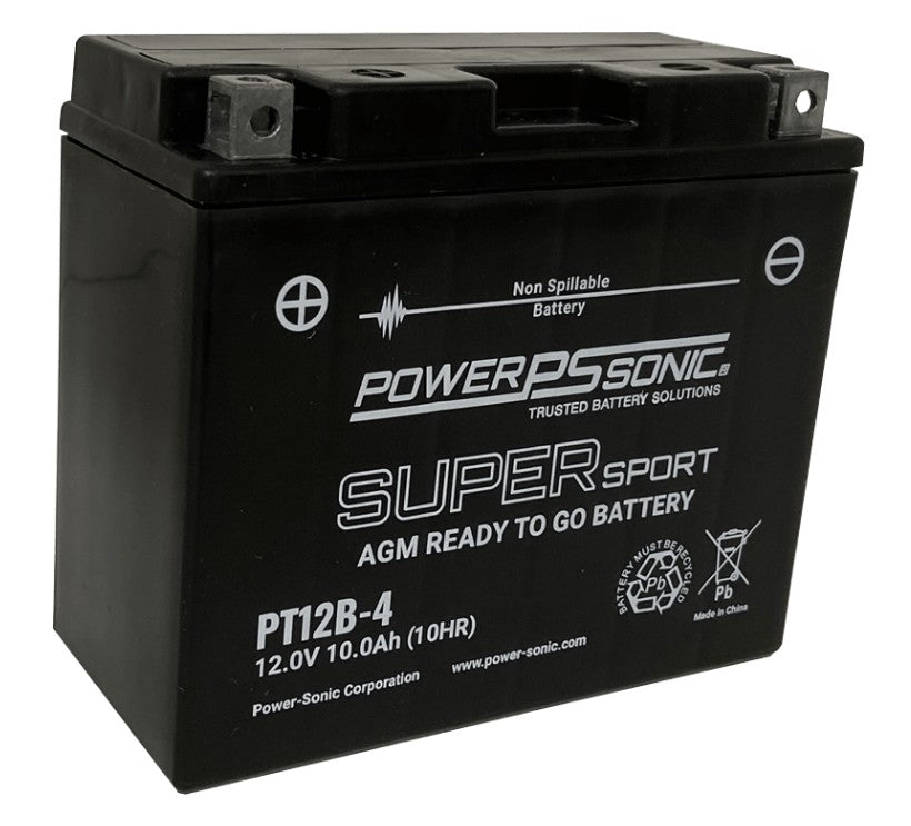 Powersonic MC12B-4-FS | PT12B-4 Sealed 12V 10.5Ah Powersports Battery