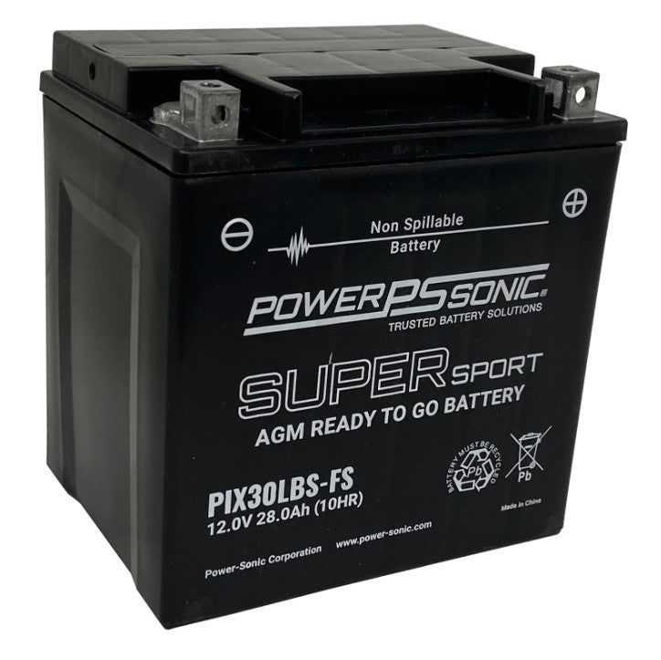 Powersonic MC30L-BS-FS | PIX30LBS-FS Sealed 12V 28Ah Powersports Battery