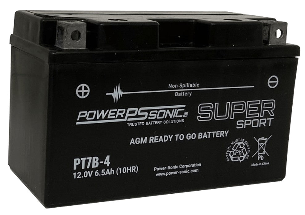 Powersonic MC7B-4-FS | PT7B-4 Sealed 12V 6Ah Powersports Battery