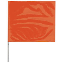 Presco Polymers 4521O | Stake Flags, 4 In X 5 In, 21 In Height, PVC Steel Wire, Orange