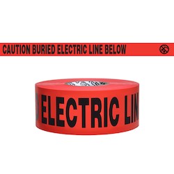 Presco Polymers B3104R6 | Red 4Mil 3"X1000’ Non Detectable Caution Buried Electric Line Below
