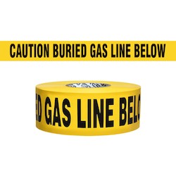 Presco Polymers B3104Y5 | Yellow 4Mil 3"X1000’ Non Detectable Caution Buried Gas Line Below