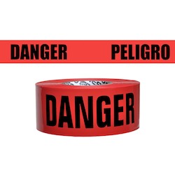 Presco Polymers SB3102R174 | Red 2Mil 3"X1000’ Danger Peligro (Sourced)