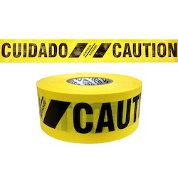 Presco Polymers SBR35XY13 | Yellow 7Mil 3"X500’ Caution/Cuidado Reinforced Tape