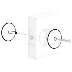 Pro-Lok EHC-100-C | Door Mount Filler Plate Hole Cover, 2-5/8" Diameter, Chrome Plated, For 2-1/4" Thickness Door