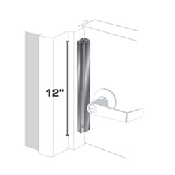 Pro-Lok ELP-110-C | Door Interlocking Latch Protector, 12" Length x 5/8" Width, Steel, Chrome Plated, For In-Opening Door