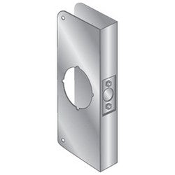 Pro-Lok EWP-131-S | Door Mount Wrap Plate, 9" Width x 4-1/4" Height, 1-3/8" Thickness Door, 2-1/8" Bore Diameter, 2-3/4" Backset, Stainless Steel