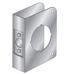 Pro-Lok EWP-122-S | Door Mount Wrap Plate, 4-1/2" Width x 4" Height, 1-3/4" Thickness Door, 2-1/8" Bore Diameter, 2-3/8" Backset, Stainless Steel