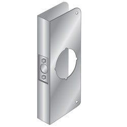 Pro-Lok EWP-133-S | Door Mount Wrap Plate, 9" Width x 4-1/4" Height, 1-3/4" Thickness Door, 2-1/8" Bore Diameter, 2-3/4" Backset, Stainless Steel