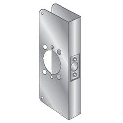Pro-Lok EWP-163-S | Door Mount Wrap Plate, 12" Width x 4-3/4" Height, 1-3/4" Thickness Door, 2-1/8" Bore Diameter, 2-3/4" Backset, Stainless Steel