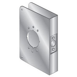 Pro-Lok EWP-165-S | Door Mount Wrap Plate, 9" Width x 6-1/2" Height, 1-3/4" Thickness Door, 2-1/8" Bore Diameter, 2-3/4" Backset, Stainless Steel