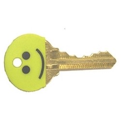 Pro-Lok K105 | Key Identifier, Solid Happy Face, Soft Rubber Cap, 6 each per Card