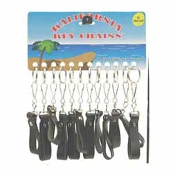 Pro-Lok K254-C | Belt Hook Key Chain, Slip-On, Leather Strap, With 1" Split Key Ring, 12 each per Card